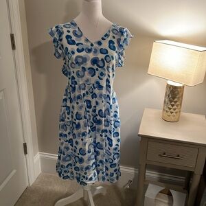 Blue cheetah print dress